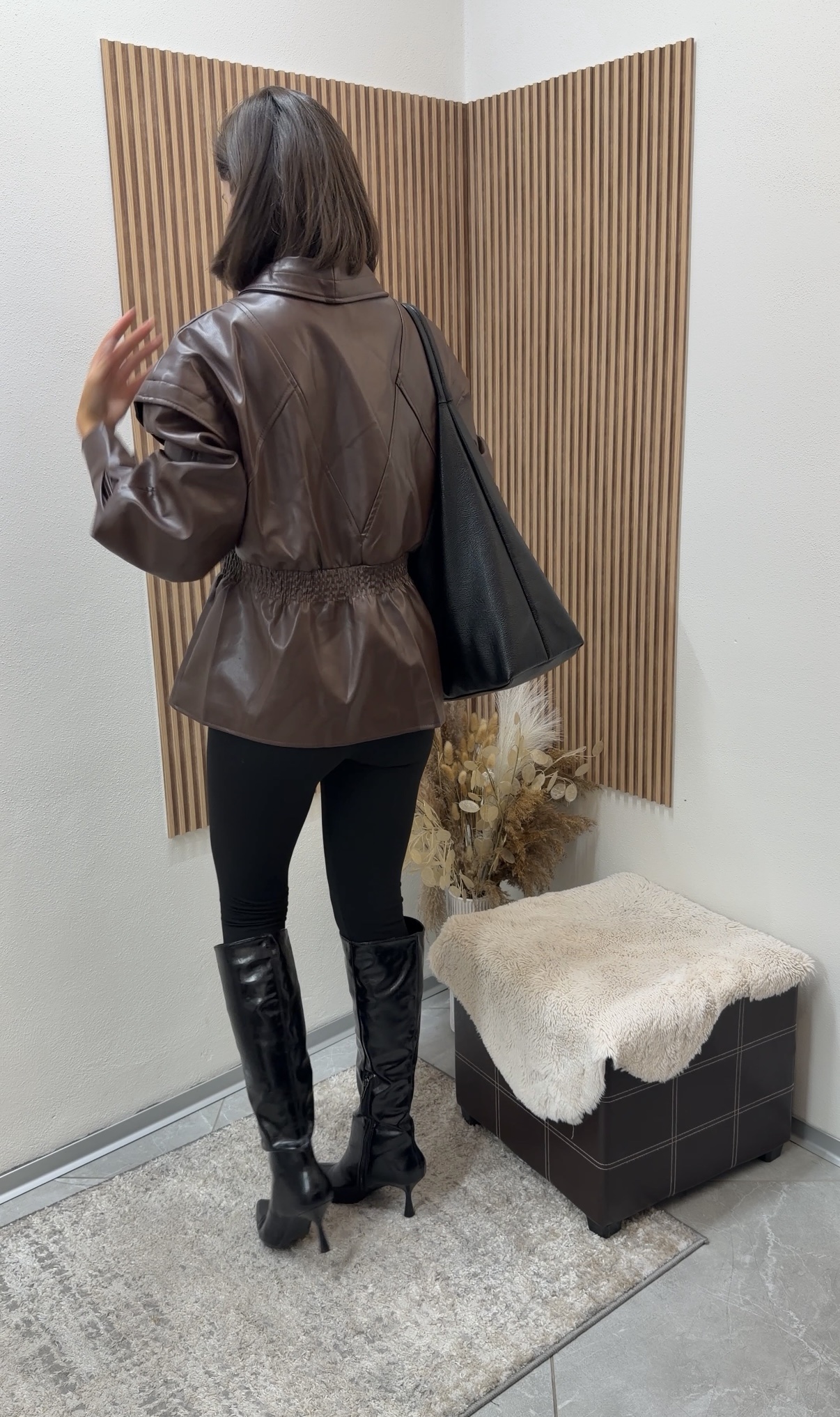 Oversize koženková bunda Tamara – Obrázok 5